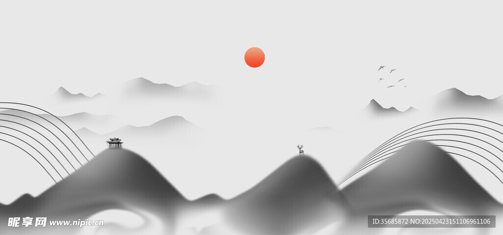 中国风山水图