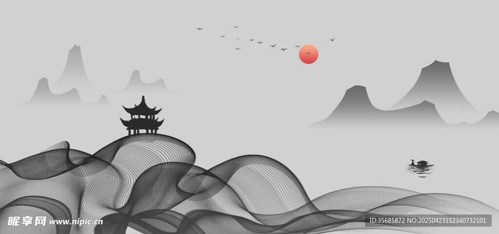 水墨山水意境图
