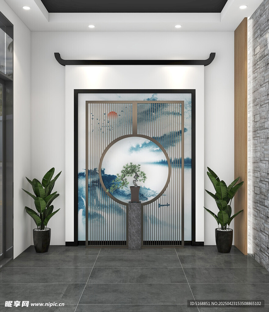 办公楼门厅大堂文化墙屏风矢量