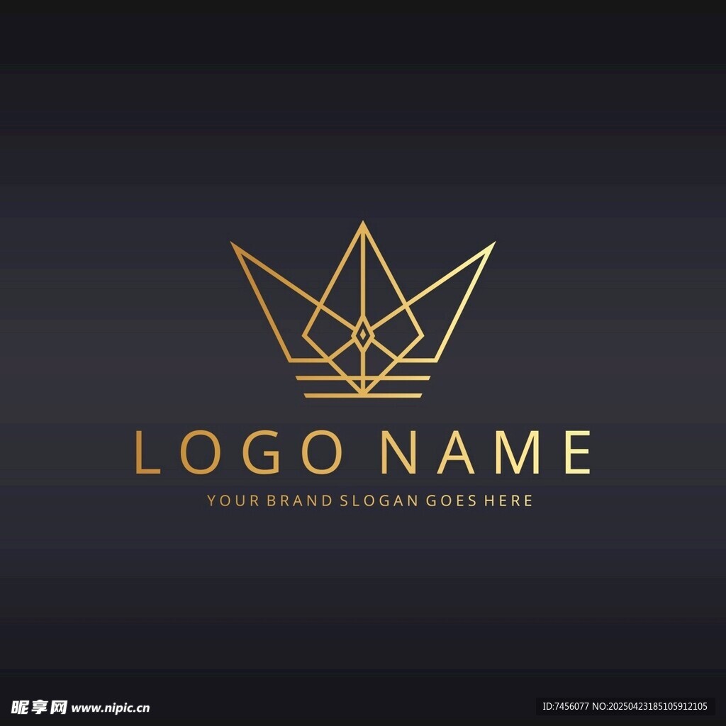 金色皇冠风格简约LOGO设计