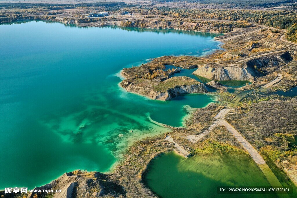 绝美湖景风光俯瞰图