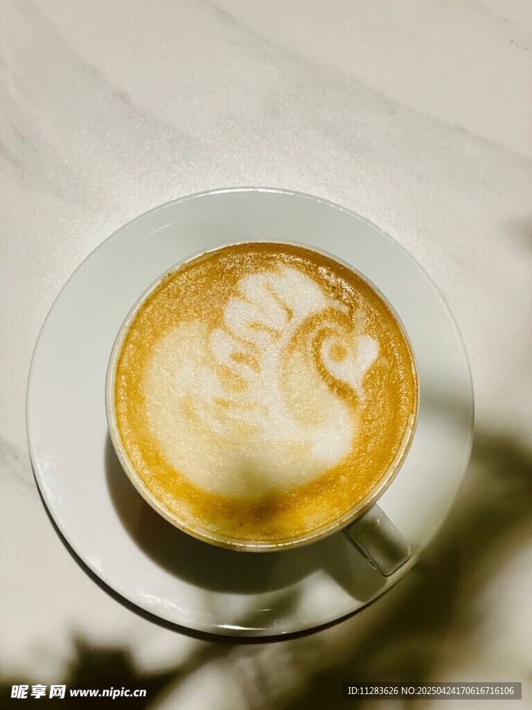精美拉花咖啡特写