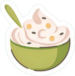 绿色碗装美味奶油冰淇淋