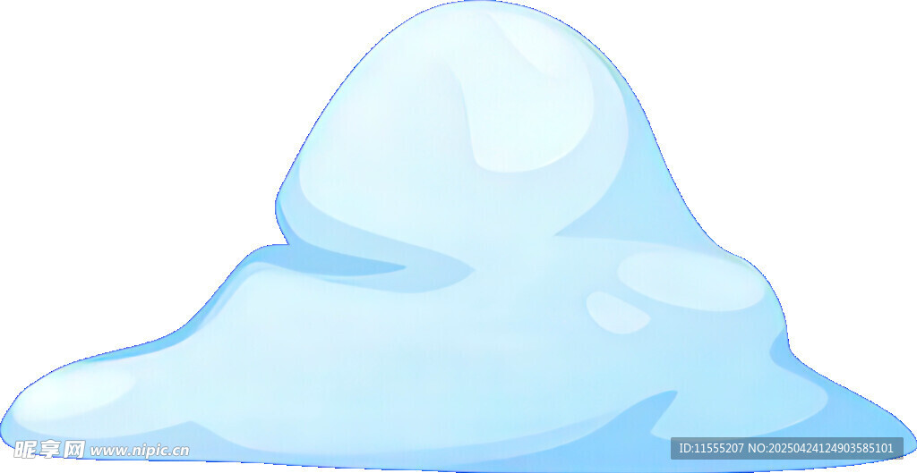 蓝色卡通雪堆形象