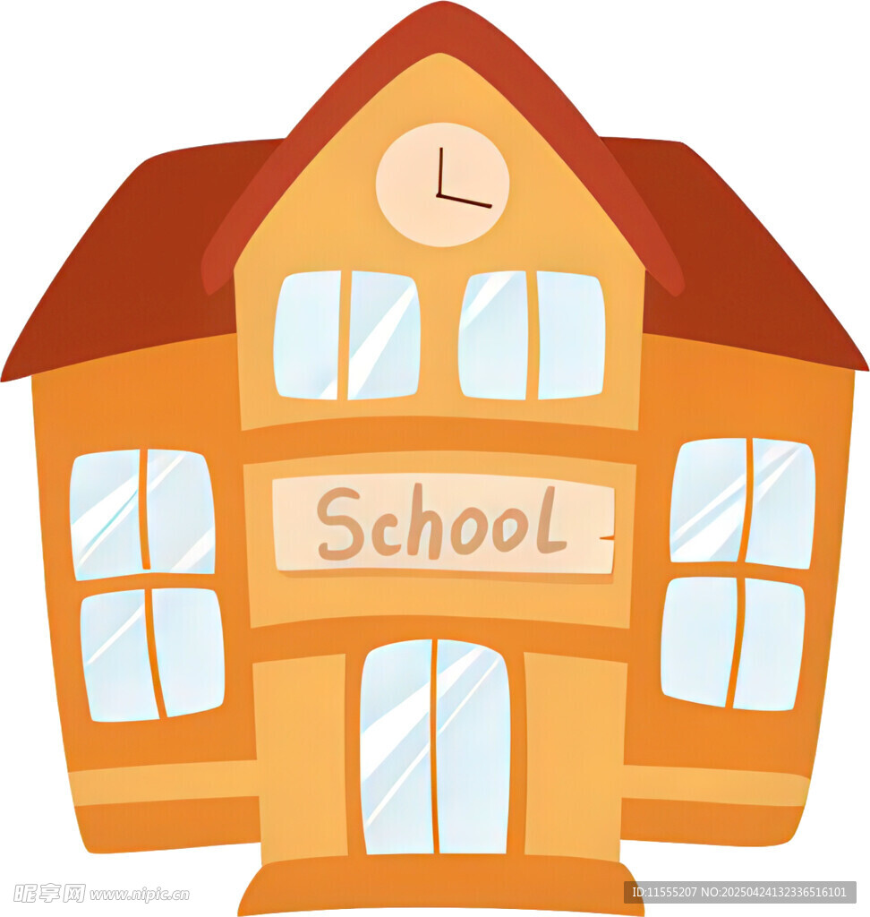 卡通风格的学校建筑