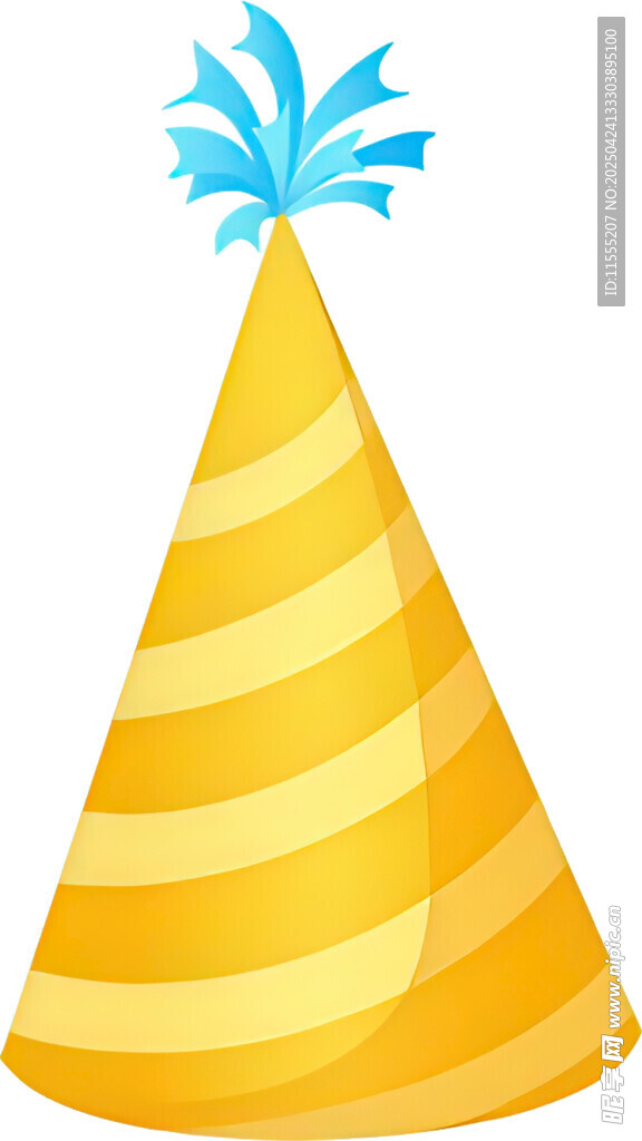 黄色条纹生日派对帽