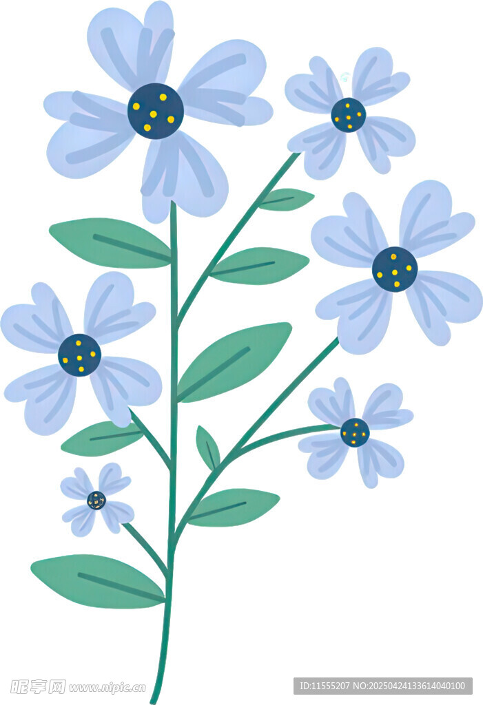 蓝色小花插画