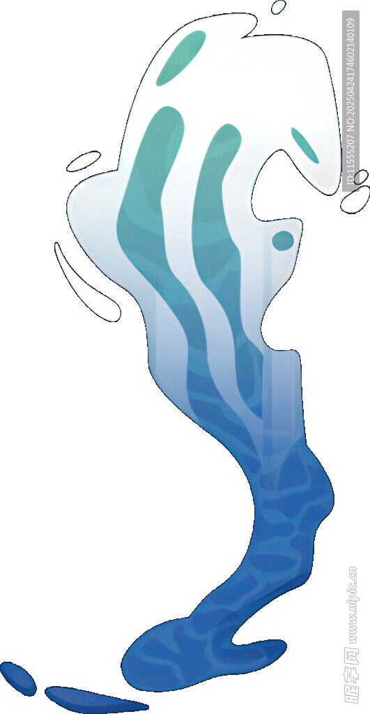蓝色海浪抽象艺术图形