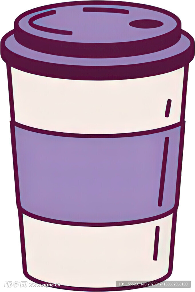 紫色条纹外带咖啡杯