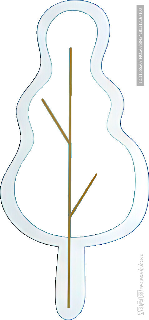 简约线条植物轮廓图案