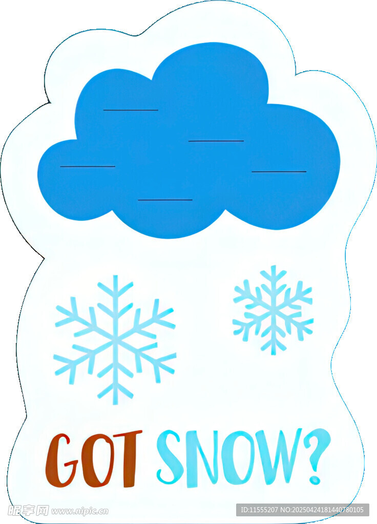 冬季雪花云朵图案贴纸