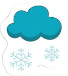 蓝色云朵与雪花图标