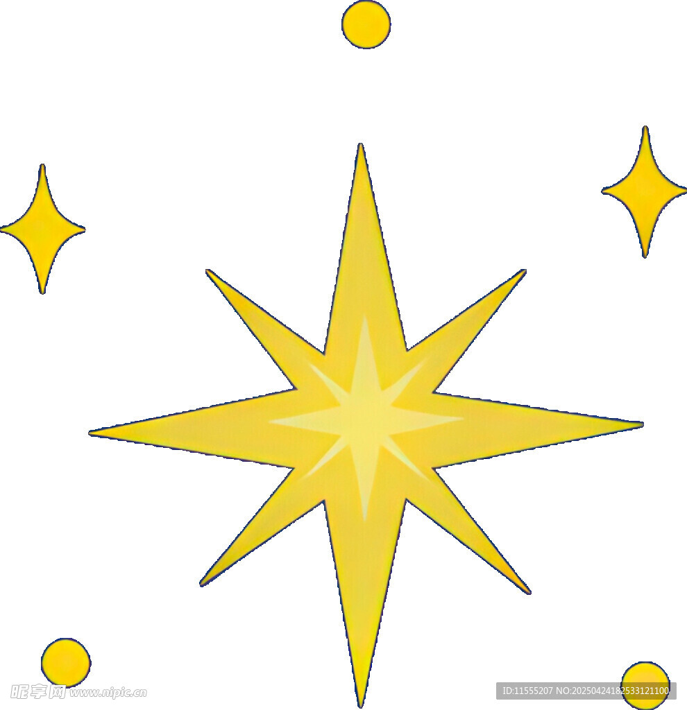 闪耀金色星星装饰图案
