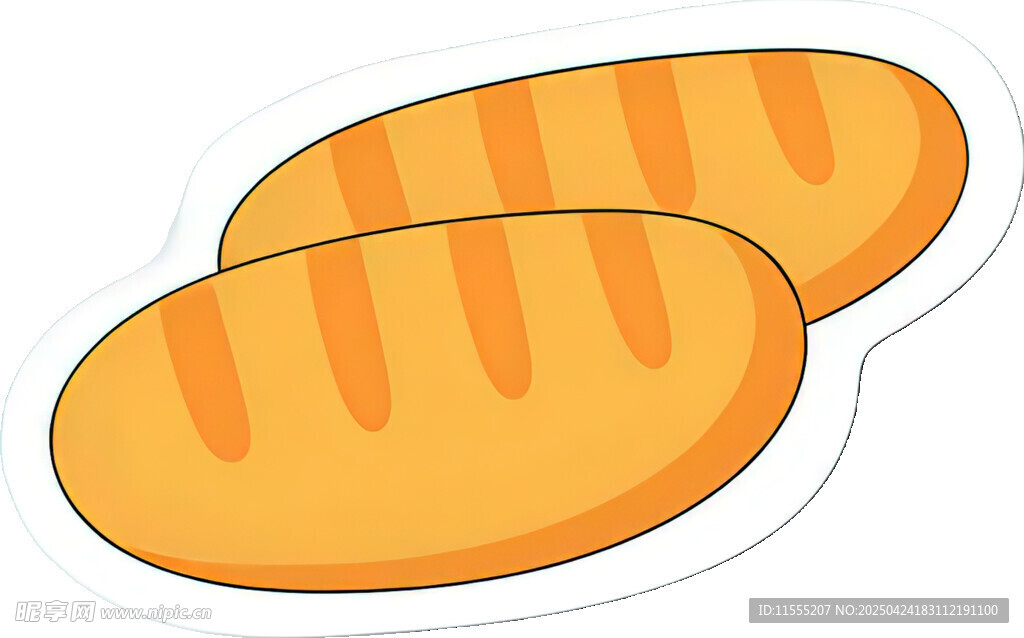 两片美味面包插画