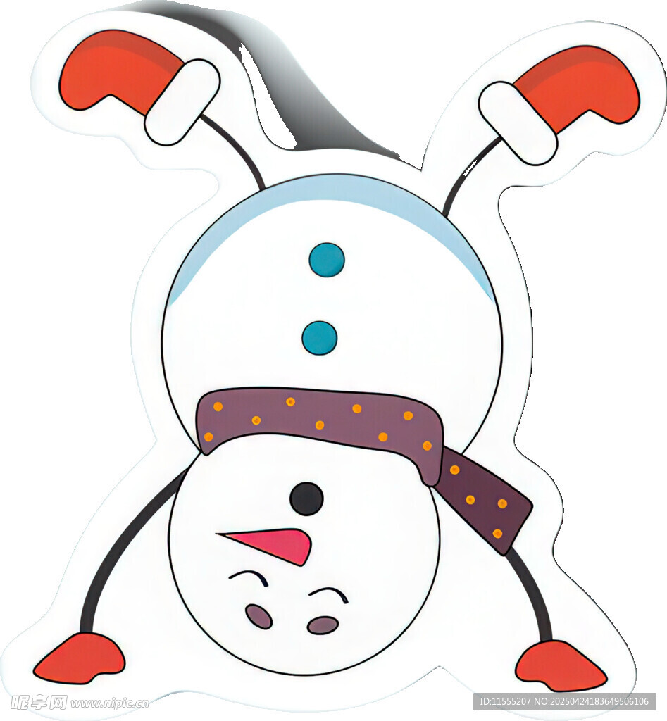 倒立的可爱雪人