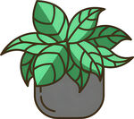 卡通绿植盆栽插画