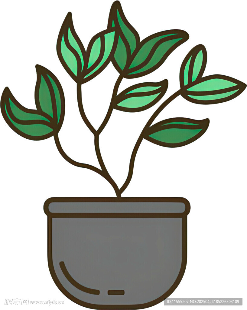 盆栽绿植插画