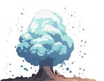 火山爆发场景插画