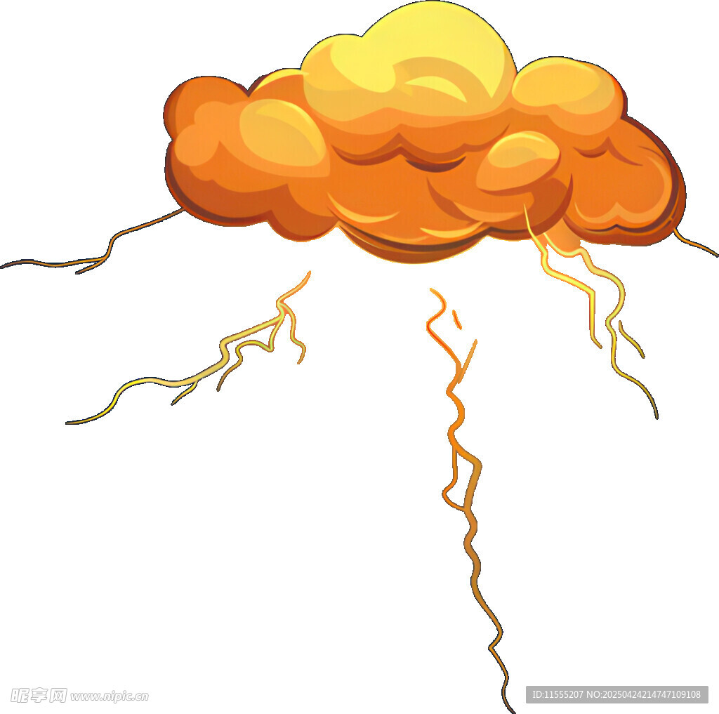 橙色雷云与闪电景象