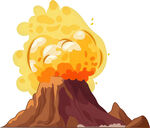 火山喷发场景插画