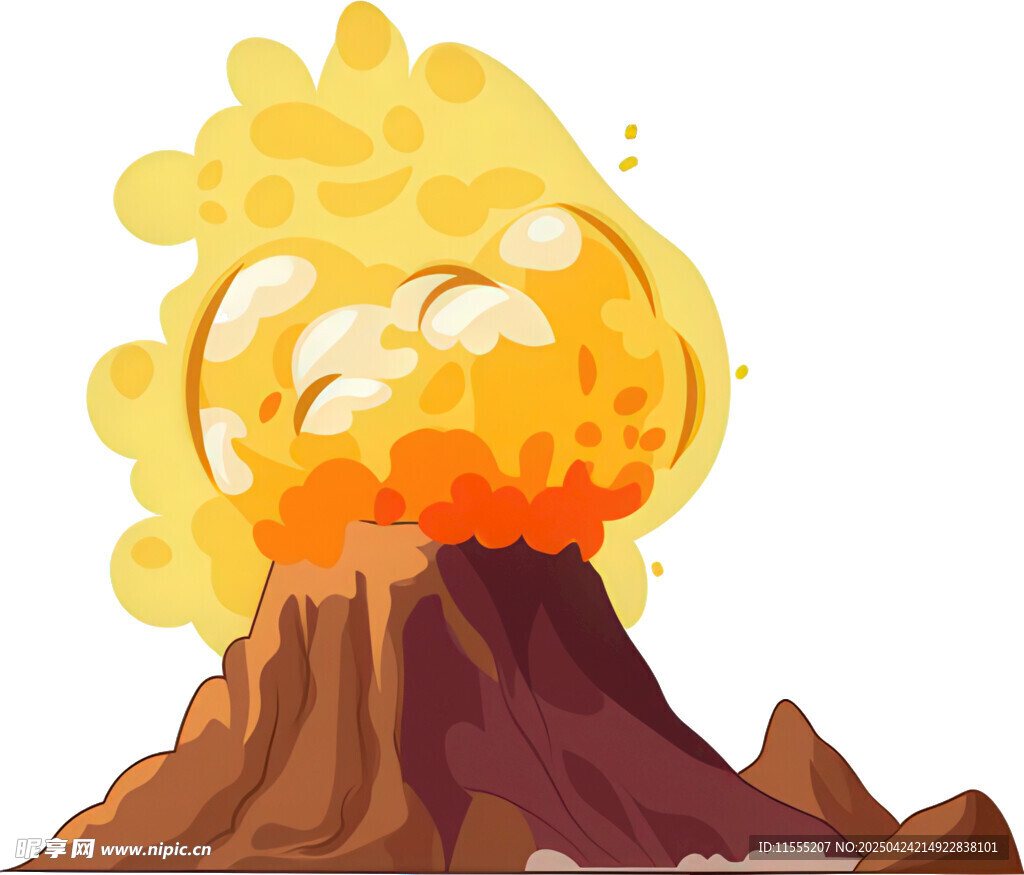 火山喷发场景插画