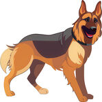 可爱德国牧羊犬卡通形象