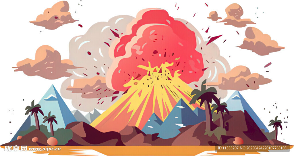 火山爆发壮丽景象