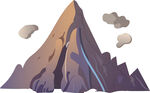 巍峨山峰与山间溪流