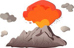火山喷发场景插画