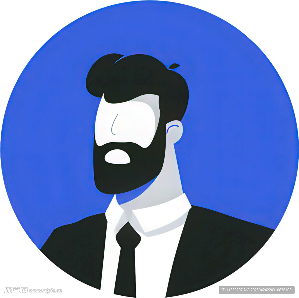 商务男士头像插画