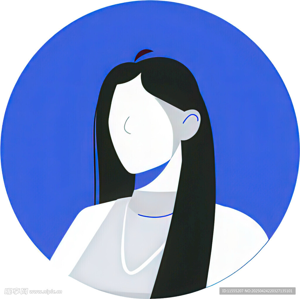 简约风格女性头像插画