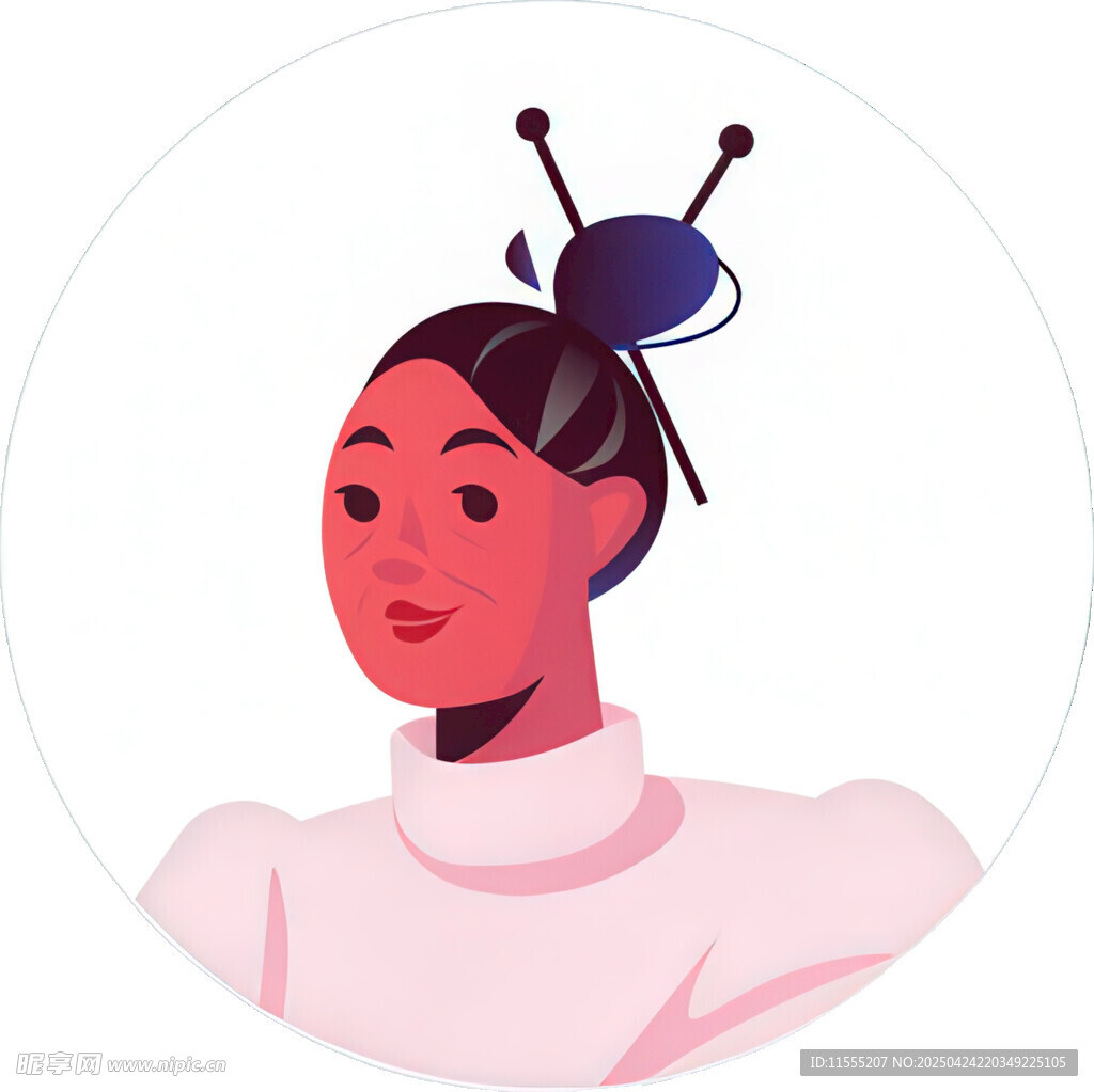 时尚发型的卡通女性形象
