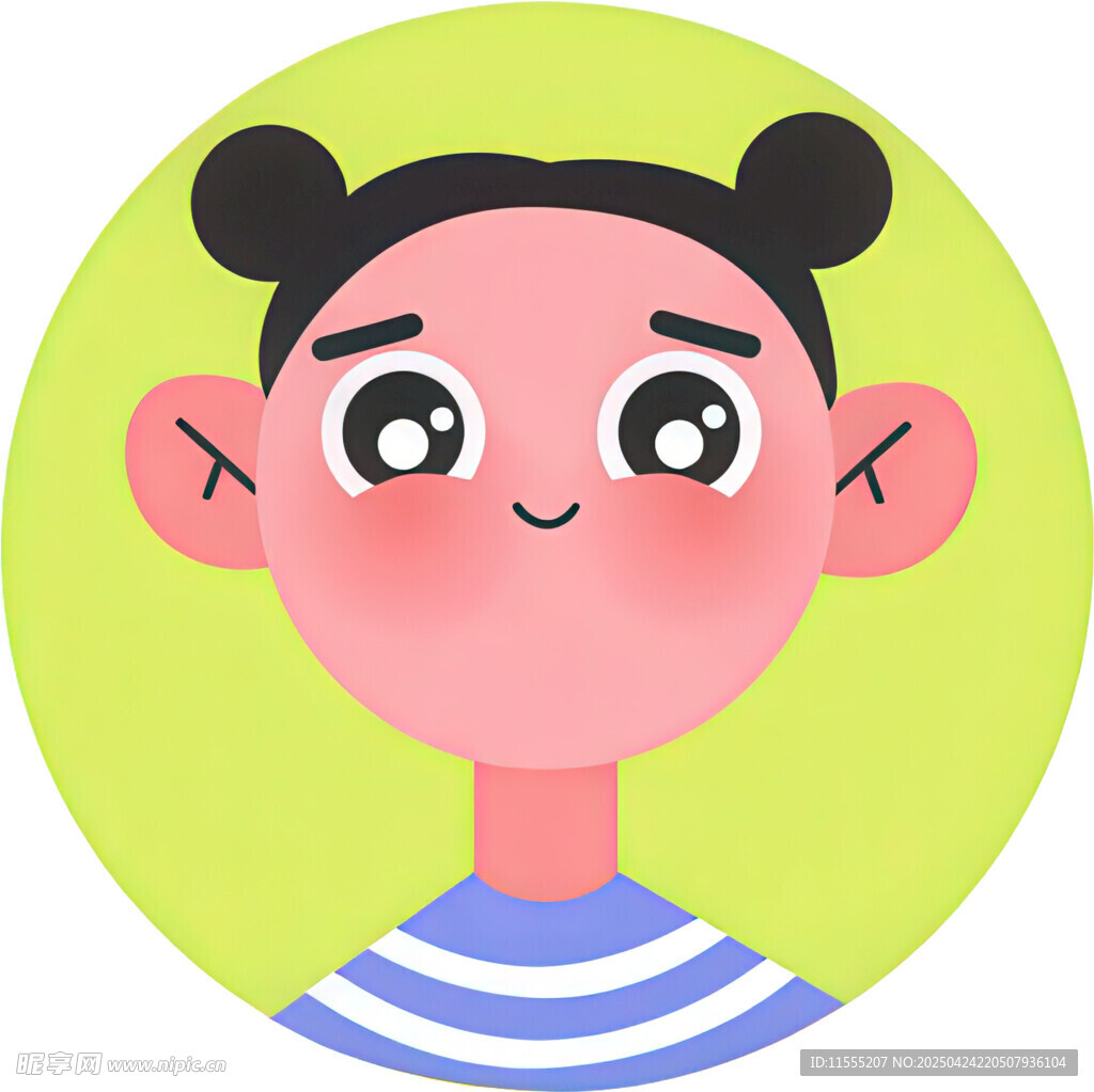 扎双丸子头的可爱女孩