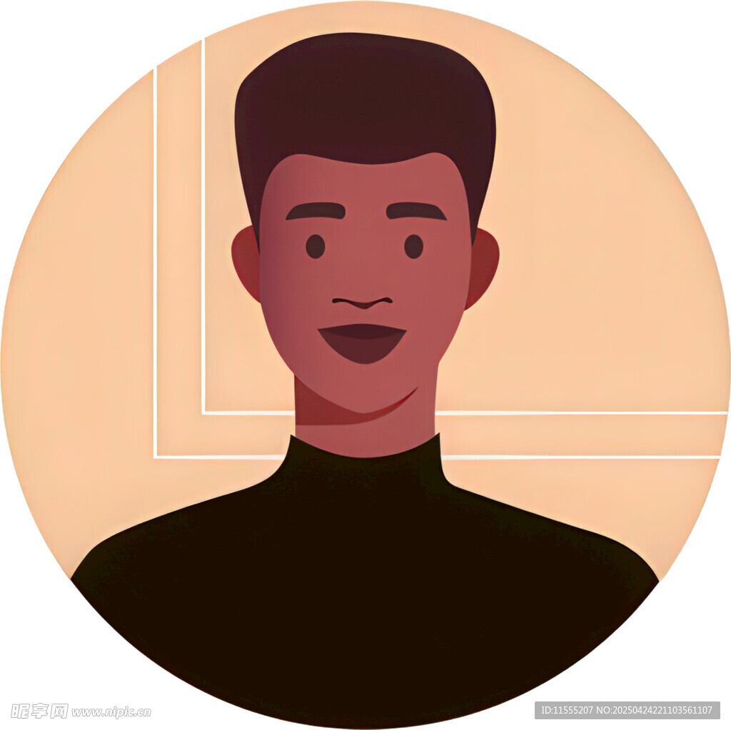 微笑男士头像插画