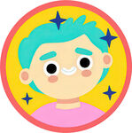 可爱蓝发星星男孩头像