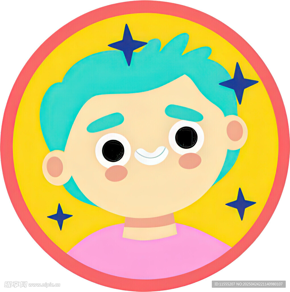 可爱蓝发星星男孩头像