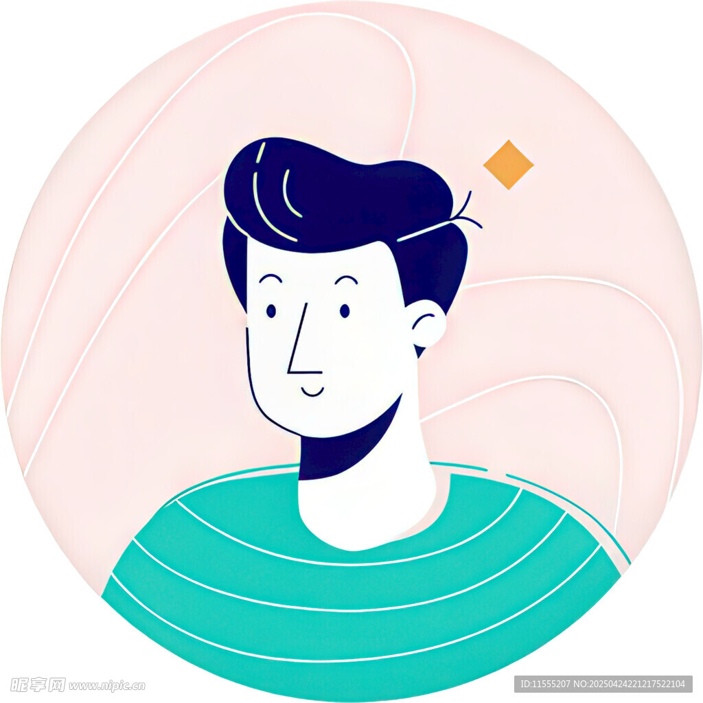 简约风男士头像插画