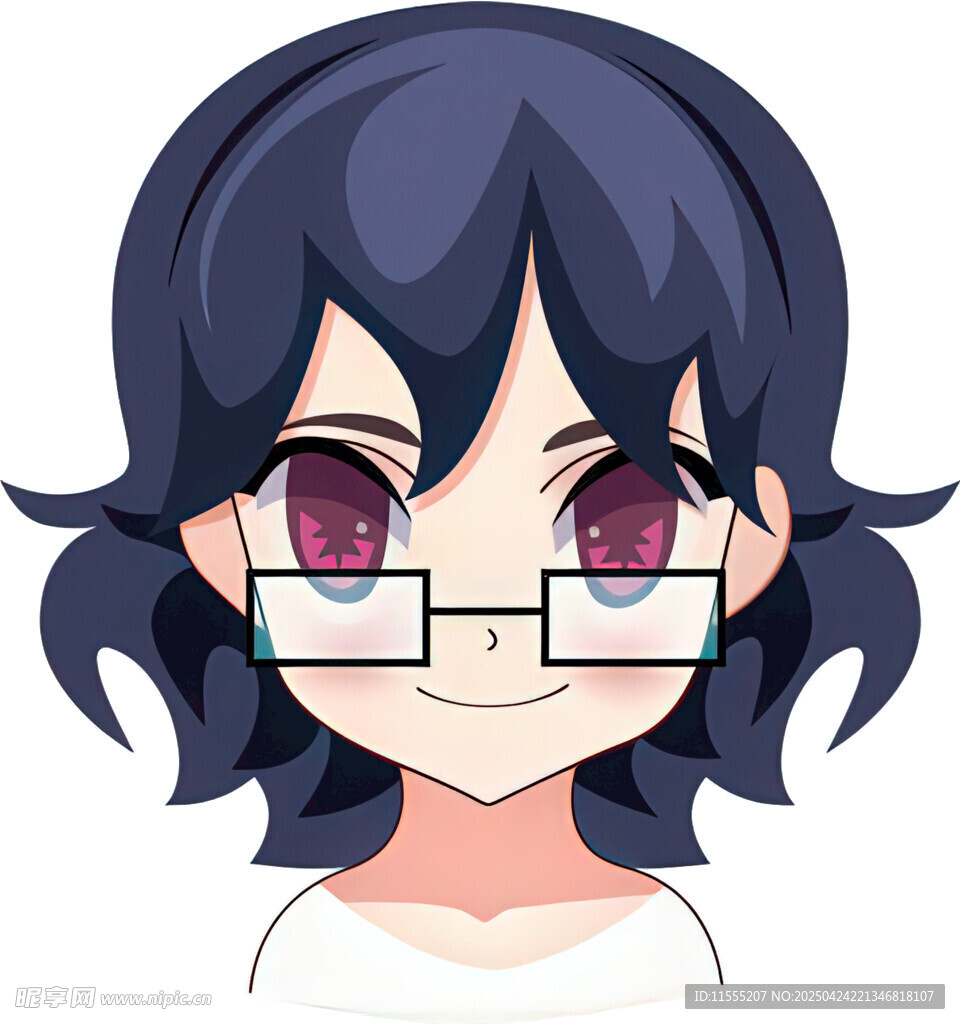戴眼镜的动漫女孩形象