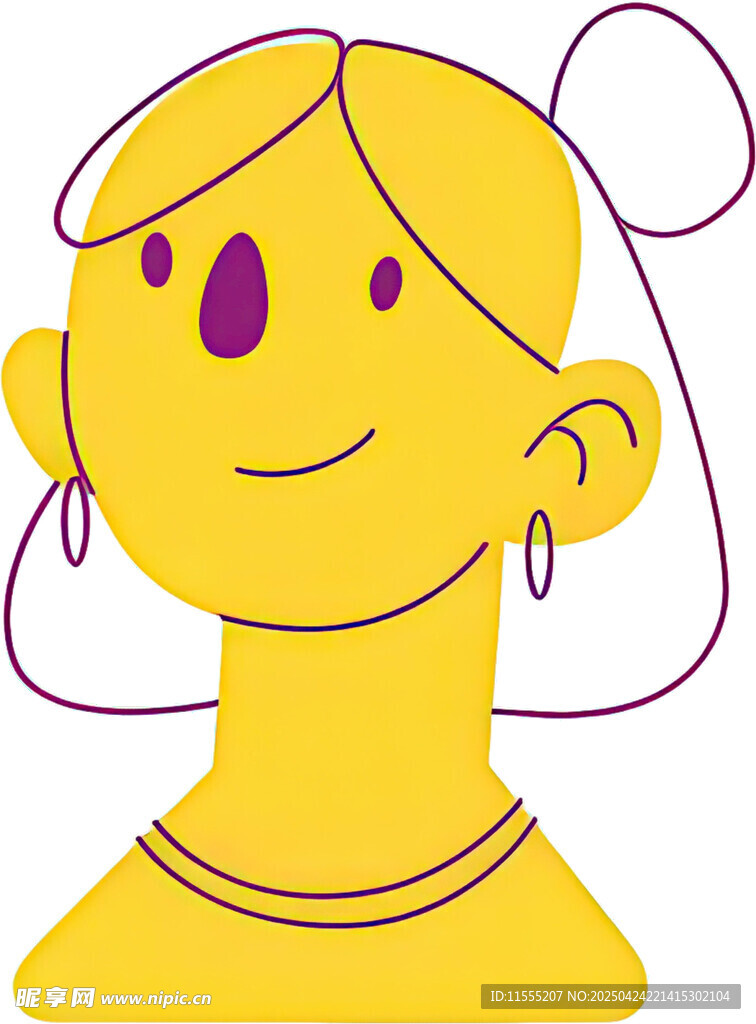 黄色卡通女孩头像