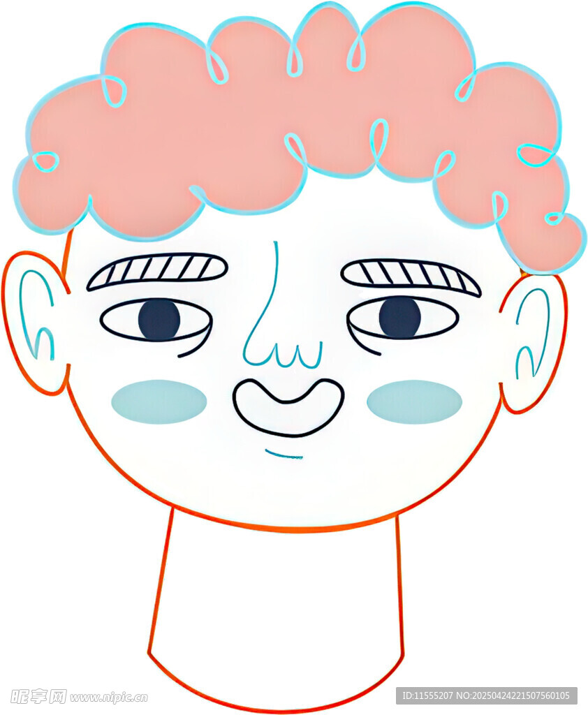 卡通笑脸男孩头像