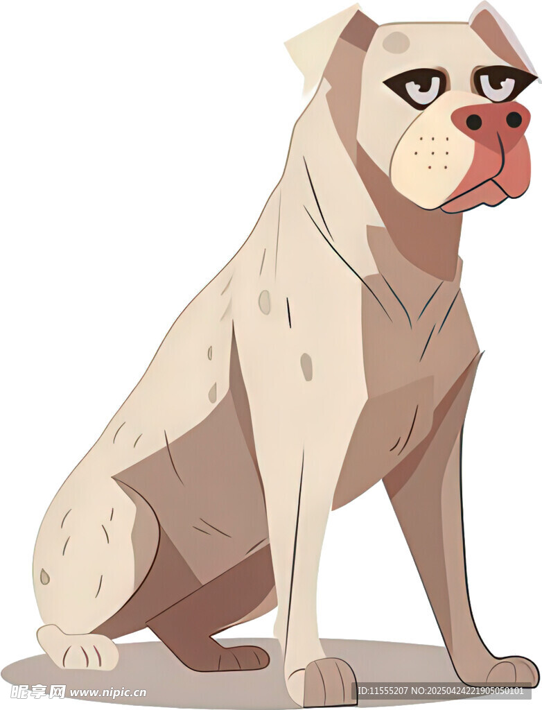 坐着的浅色斗牛犬