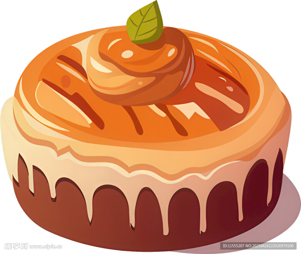 美味焦糖蛋糕插画