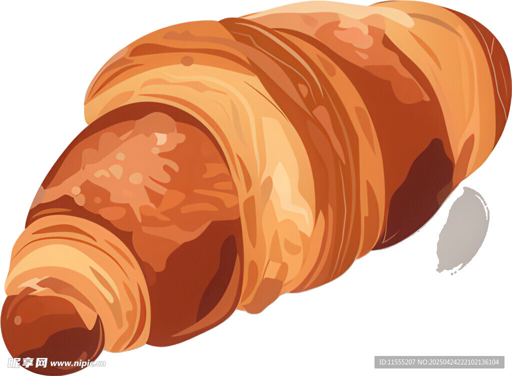 美味牛角面包插画