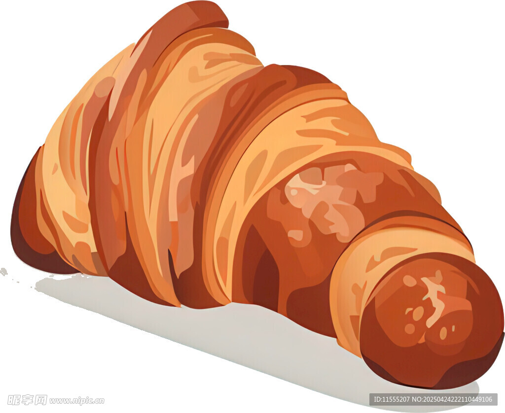 美味牛角面包插画