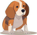 坐着的小猎犬插画