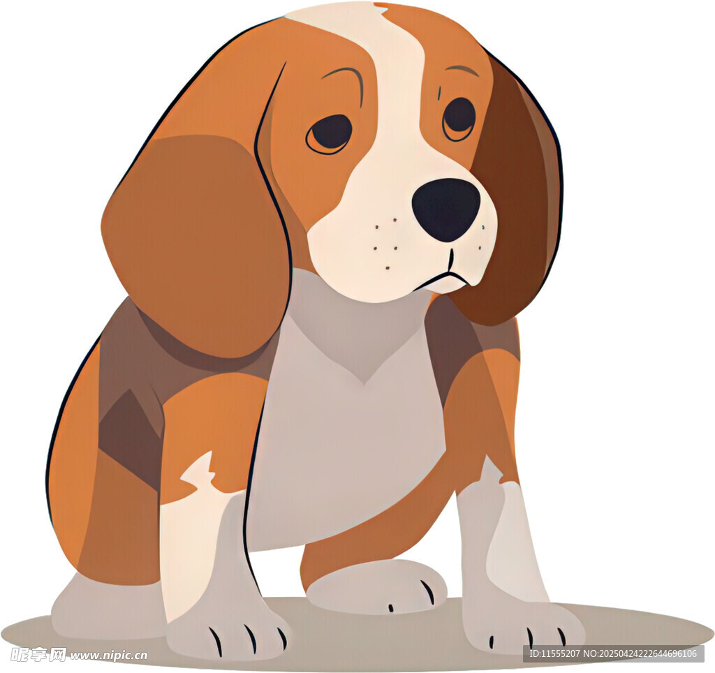 坐着的小猎犬插画