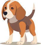 可爱小猎犬插画形象