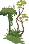 丛林植物景观插画