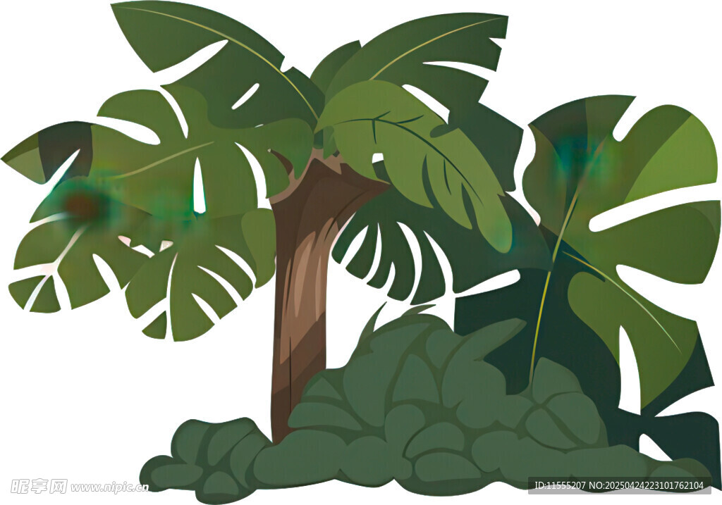 热带植物景观插画