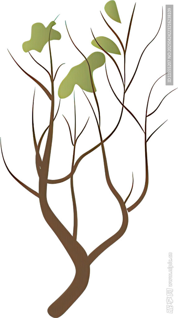 简约树枝插画